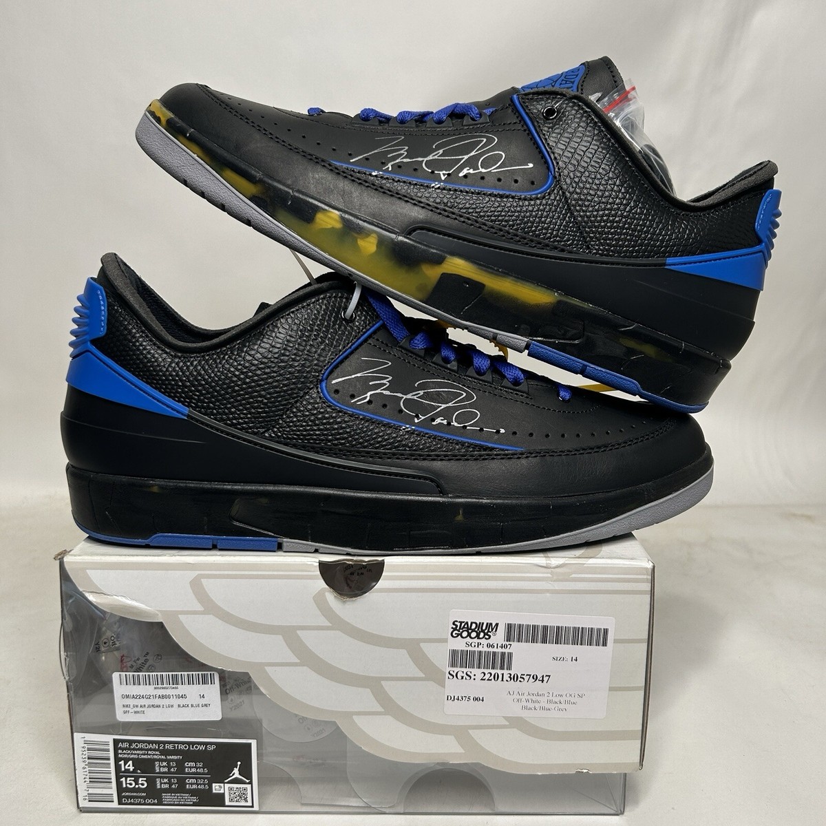 Off-White x Air Jordan Retro SP Low “Black Varsity Royal” DJ4375