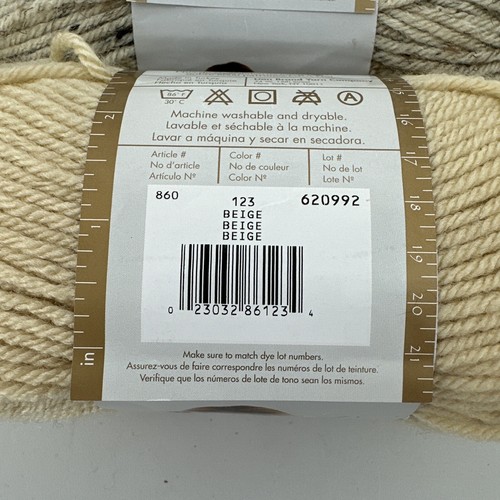 Lot of 2 Lion Brand Yarns Vanna's Choice Colors Oatmeal #400 & Beige #123 New - Picture 16 of 17