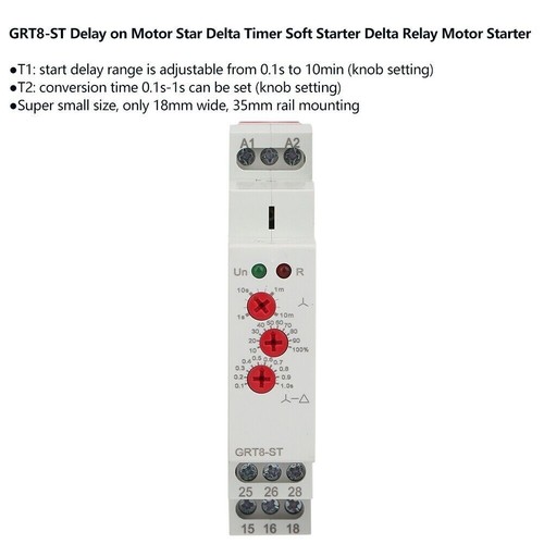 GRT8‑ST Delay On Motor Star Timer Soft Starter Relay Motor Starter - Picture 8 of 18