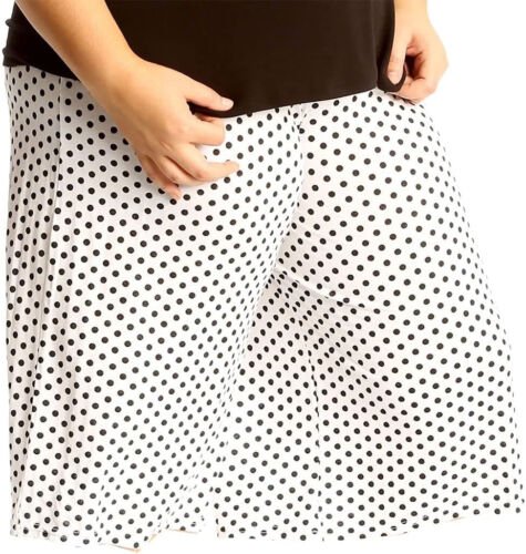 Womens Elastic Waist Wide Leg Culottes Ladies Casual 3/4 Length Capri Trousers - Picture 30 of 38