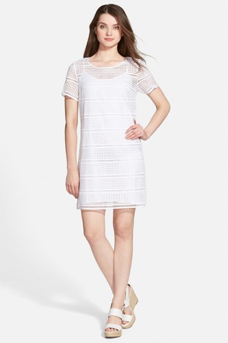 Short Sleeve Eyelet Tee Dress 