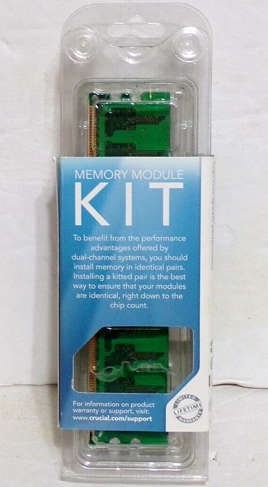 Crucial Memory Module Kit  2 X 256MB 1Rx8 PC2-3200R-333-11-F0, HYS72T32000HR-5-A - Image 2 of 3