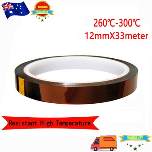  Heat Resistant High Temperature 12mmX33m Kapton Tape Polyimide for soldering  - Bild 2 von 3
