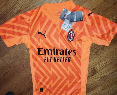 Puma AC Milan Player Issue Authentic Home Jersey Small Orange - Picture 2 of 4
