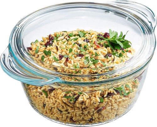 Durable Glass Casserole Dish with Curved Lid - Ideal for Cooking and Storing - Picture 3 of 8