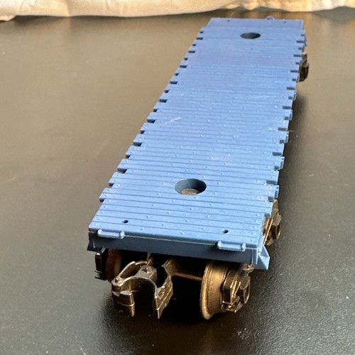 LIONEL O O27 GAUGE #9026 REPUBLIC STEEL BLUE FLAT CAR train - Picture 5 of 8