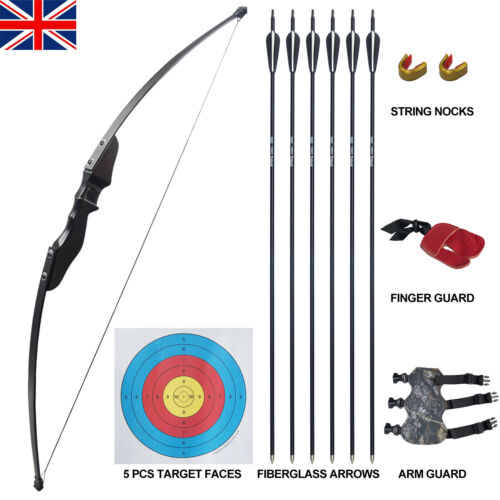 40LBS Archery Recurve bow Longbow archery Arrow recurve riser hunting bow set - Picture 14 of 14
