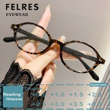 Men Women Retro Oval Anti Blue Light Reading Glasses Fashion Presbyopic Glasses