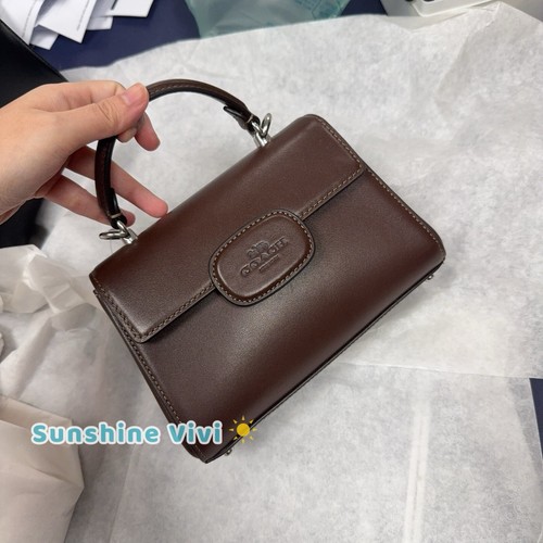 Borsa Coach Eliza Mini con manico superiore CW182 Sliver/Maple nuova con etichetta - Foto 4 di 11