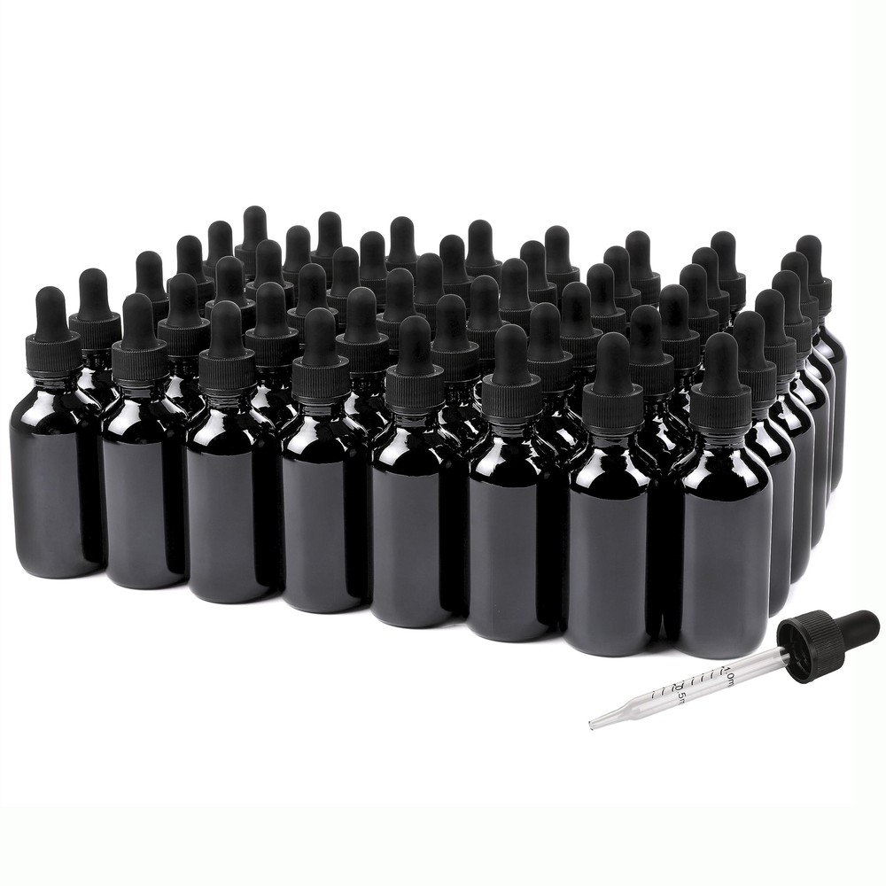 2oz Glass Dropper Bottle,Preety Texture Tincture Bottles with Precise Scales ...