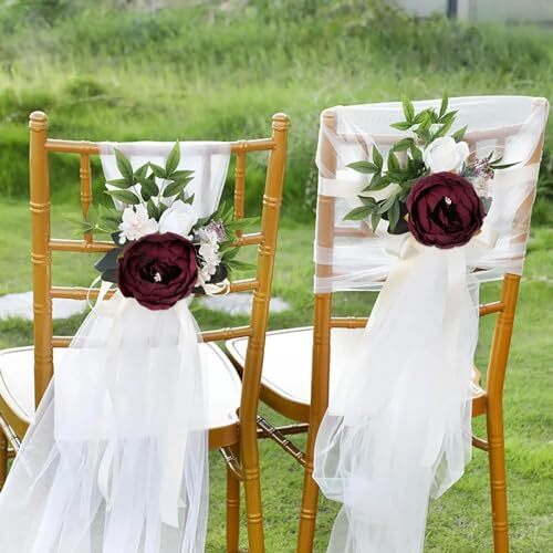 16pcs Dark Red Peonies Artificial Flowers 3.5'' Big Fake Peonies Silk Burgundy - Picture 5 of 7