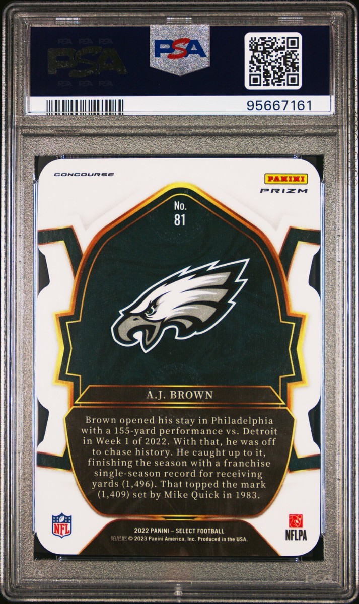 2022 Select Die-Cut Zebra Prizm A.J. Brown PSA 10 (Gem Mint
