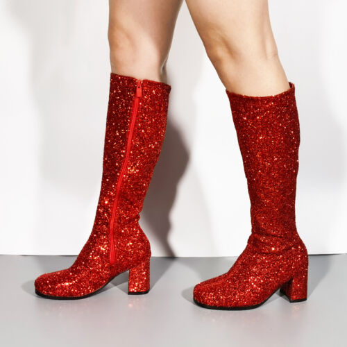 Damen Kostüm Party GOGO Stiefel - 1960er & 1970er Jahre Retro Glitzer Tänzer Kostüm - Bild 24 von 38