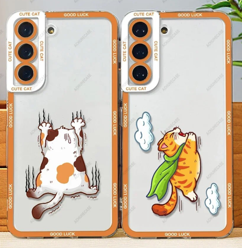 Good Luck Big Fat Cat Chat Coque Cover Case For Samsung Galaxy S25 S24 S23 S22 - Photo 1 sur 4