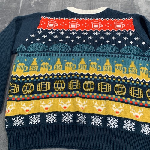 Large L Roody Brewsters/Beer Blue Ugly Christmas Sweater - Beer Stein, Beer Keg - Picture 6 of 11