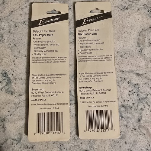 NUOVO set di 2 refill penna a sfera EVERSHARP Jumbo nero medio paper mate (1996) - Foto 3 di 8
