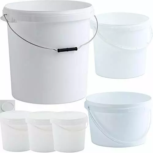 Multi-Purpose Food Safe Plastic Storage Buckets with Lids - 1 Litre to 30  Litre