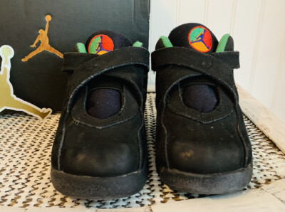 Nike Jordan 8 Retro TD US 8 C Toddler Black Shoes Basketball Hi Top 305360 004
