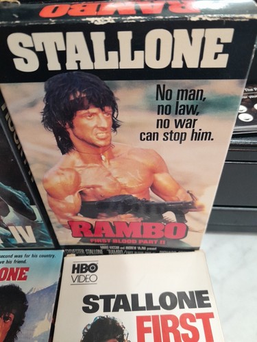 4 Sylvester Stallone VHS tapes Movies Rambos Rocky 4 First Blood - Bild 3 von 5