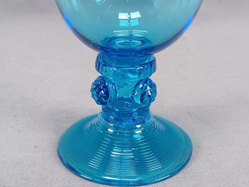 Mid 19th Century British Hand Blown Blue Threaded Glass Roemer Circa 1840s C - Picture 7 of 13