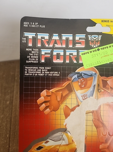 Transformers G1 original 1986 Hasbro Wheelie Card Autobot French Canada FR - Picture 5 of 12
