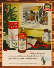 Old Crow - Kentucky Straight Bourbon - Restored 1950s - Metal Sign 11 x 14