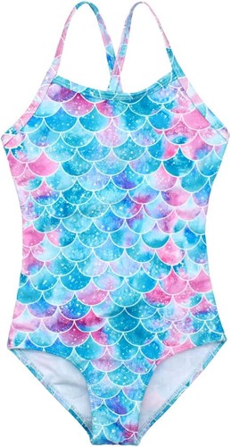 Girls One Pieces Swimsuit Cute Swimwear Bathing Suits 4-5T, Color Scale 03