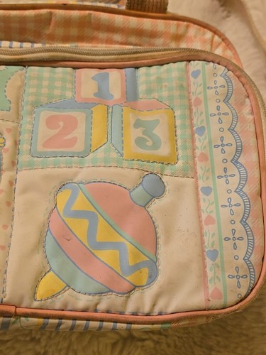 Vintage Baby Boom Diaper Bag Rocking Horse BABY 123 Pastel 90s Plastic Vinyl HTF - Picture 3 of 17