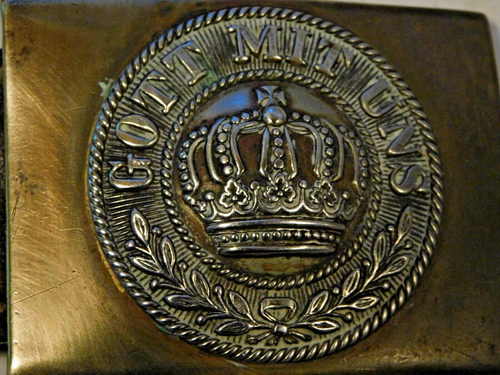 BOUCLE CEINTURON ALLEMAGNE PRUSSE modèle 1895 + patte cuir / W.W.1 / PAS COPIE ! - Imagen 15 de 19