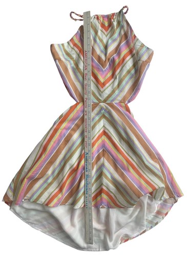 Vestido Anthropologie Mujer Grande Multi Rayas Halter Colorido Caramelo Rayas Nuevo - Imagen 10 de 12