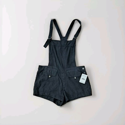 Free People Women’s Size M Overall Shorts Shortalls Black NWT - Picture 6 of 7
