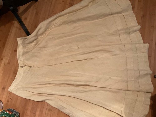Authentic vintage 1900-10 Edwardian 2 pc dress ecru linen jacket skirt women 10 - Picture 11 of 13