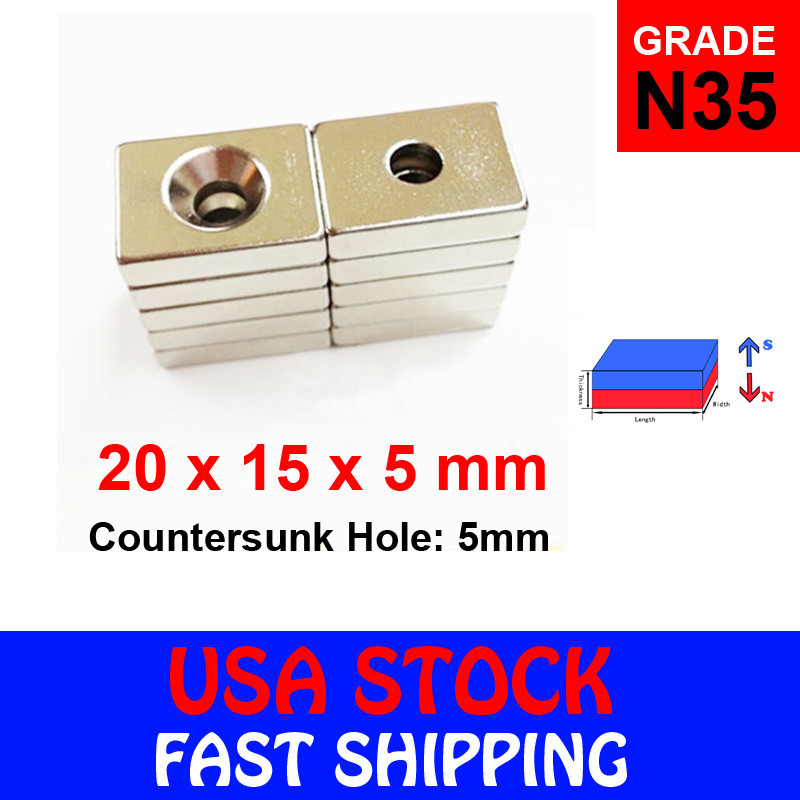 US Ship 50Pcs Block Cube Cuboid N35 Magnets NdFeB 4x2.5x1.5mm//0.16x0.1x0.06/"