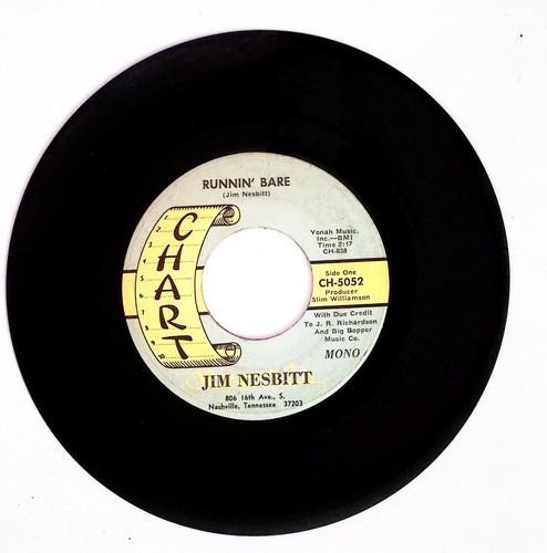JIM NESBITT RUNNIN BARE/A GOOD WOMAN IS HARD TO FIND CHART REC VINYL 45 71-138 - Picture 2 of 3