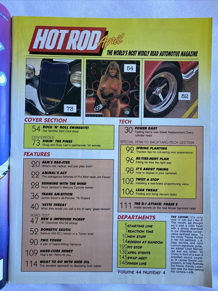 1991 April Hot Rod Magazine James Baran Has ‘76 Firebird All Pancho (CP305) - Image 2 of 3