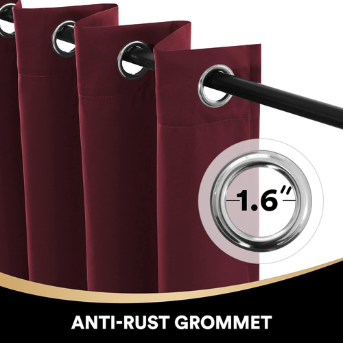 Christmas Decorations 100% Blackout Curtains for Bedroom Sound Proof Drapes with - Picture 3 of 8