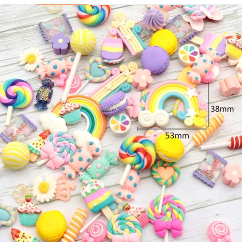 Resin Clay FAKE FOOD Sweets Cakes Lollipop Macaroon Flumps Chocolate Candy DIY - Picture 24 of 34