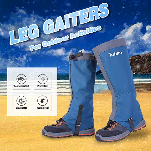Leg Gaiters Waterproof Adjustable -Tear Snow Boot Gaiters for Outdoor A5M5 - Picture 7 of 11