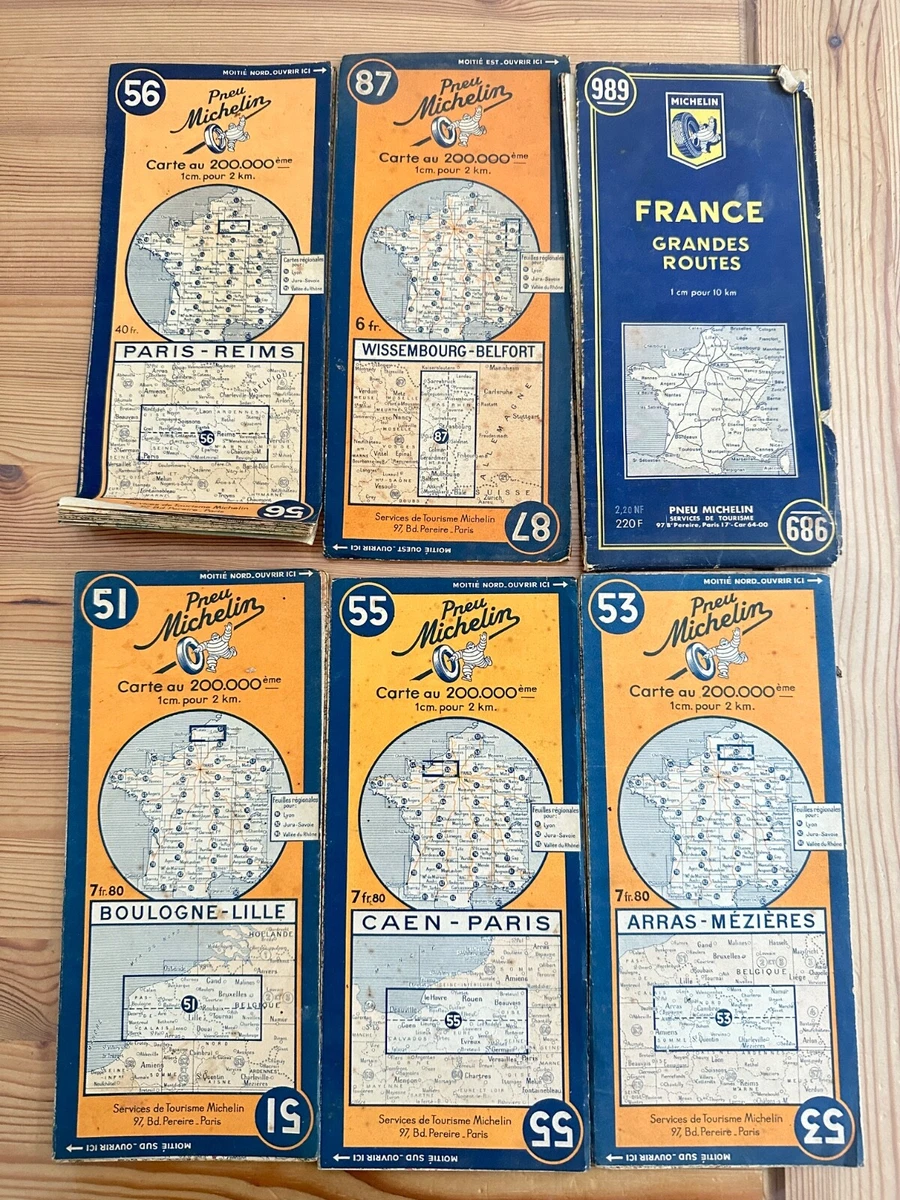 Lot De 23 Cartes Routières Michelin Des Années 80/90 – Bon état – Idéal Collection Ou Déco