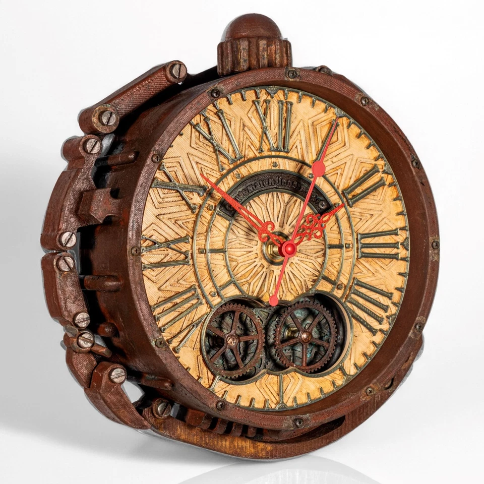Automaton Alchemy Handcrafted Wall Clock Moving Gears Nautical Loft Steampunk - Image 2 of 4
