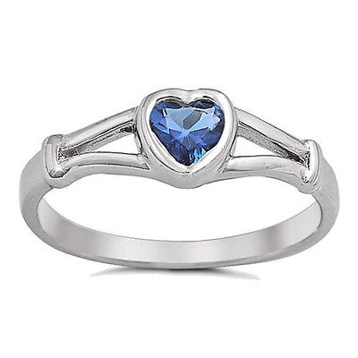 USA Seller Heart Ring Sterling Silver 925 Best Jewelry Blue Sapphire CZ Size 7 USA Seller Heart Ring Sterling Silver 925 Best Jewelry Blue Sapphire CZ Size 7