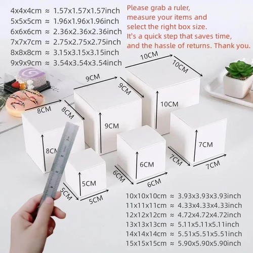20pcs Multi Size Square Kraft Gift Box Black White Brown Fold Packaging Paper Bo - Picture 4 of 27