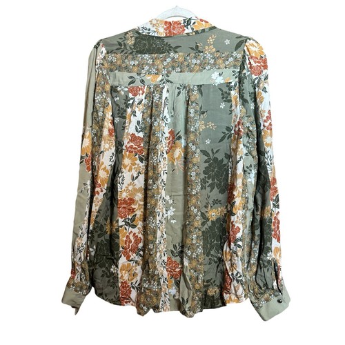 Camicia Andree by Unit Top donna grande multicolore floreale boho con bottoni colletto - Foto 6 di 9