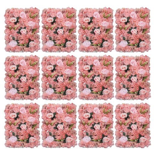 12X Artificial Flower Wall Panel Floral Wall Backdrop Deco DIY for Wedding Party