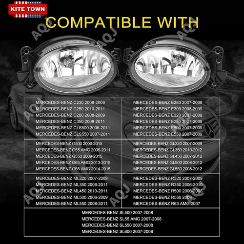 2007-2008 For Mercedes Benz Pair Bumper blue LED Fog Lights Replacement Lamps - Picture 16 of 17
