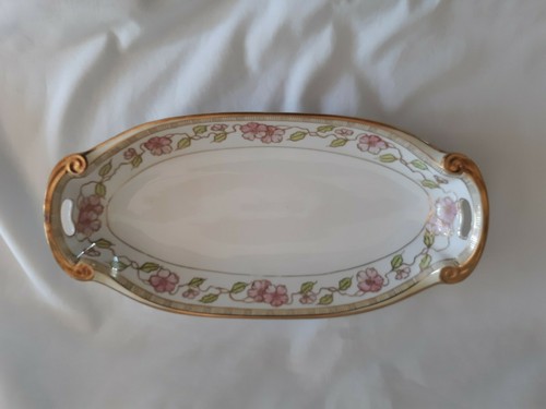 Vintage Nippon Hand Painted Celery/Serving Dish bowl set of 3 shabby chic floral - Picture 2 of 12