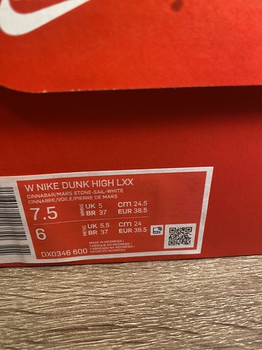 Nike Dunk High LXX Cinnabar {Dx0346-600} WMNS Size 7.5 - 第 12/13 張圖片