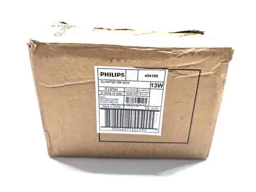 Box of 6 Philips Energy Saver 60W Mini Twister White GU24