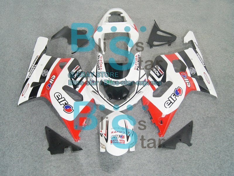 White decals GSX-R750 Fairing For SUZUKI GSXR600 GSXR750 2001-2003 115 B5 item image