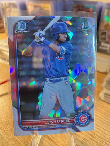 2022 Bowman LUIS VERDUGO ATOMIC CHROME REFRACTOR CUBS #BCP-147 1ST BOWMAN - Picture 2 of 4
